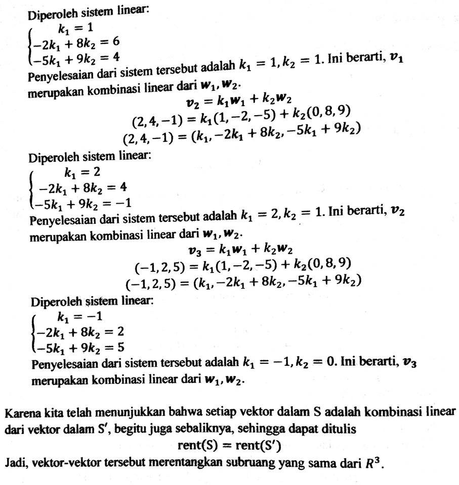 Materi Soal Dan Pembahasan Ruang Vektor Umum Mathcyber1997