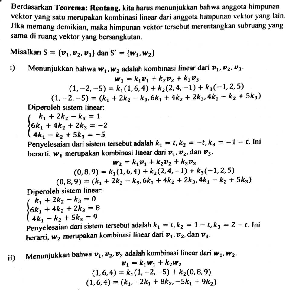 Materi Soal Dan Pembahasan Ruang Vektor Umum Mathcyber1997