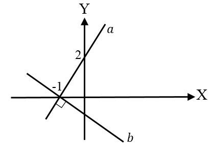 Grafik dua garis berpotongan tegak lurus