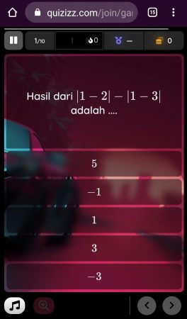 Tampilan Kuis di Quizizz