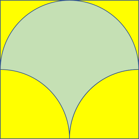 Potongan lingkaran dalam sebuah persegi